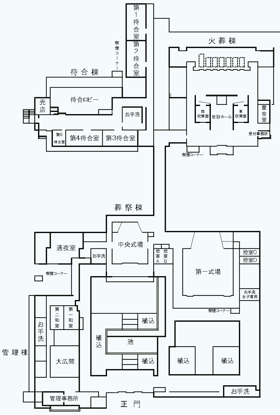桐生市斎場の館内案内図
